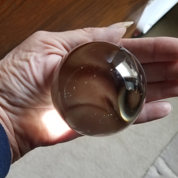 Vintage Crystal Ball with Gold Filigree Stand - Picture 6 of 7